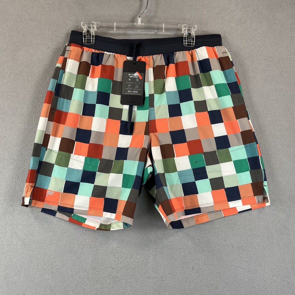 Fabletics Shorts Mens Large Multicolor‎ 7" Fundamental II Lined Swim Workout New